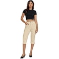 thumbnail image 4 of Jeans Capri Luvamia de cintura alta y dobladillo dividido para mujer, 4 of 6