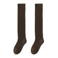 thumbnail image 5 of Tnobhg 1 Pair Women Winter Stockings Thick Knitted Warm Solid Color Elastic Anti-slip Cozy Absorb Sweat Anti-shrink Soft High-tube No Odor Lady Calf Socks, 5 of 8