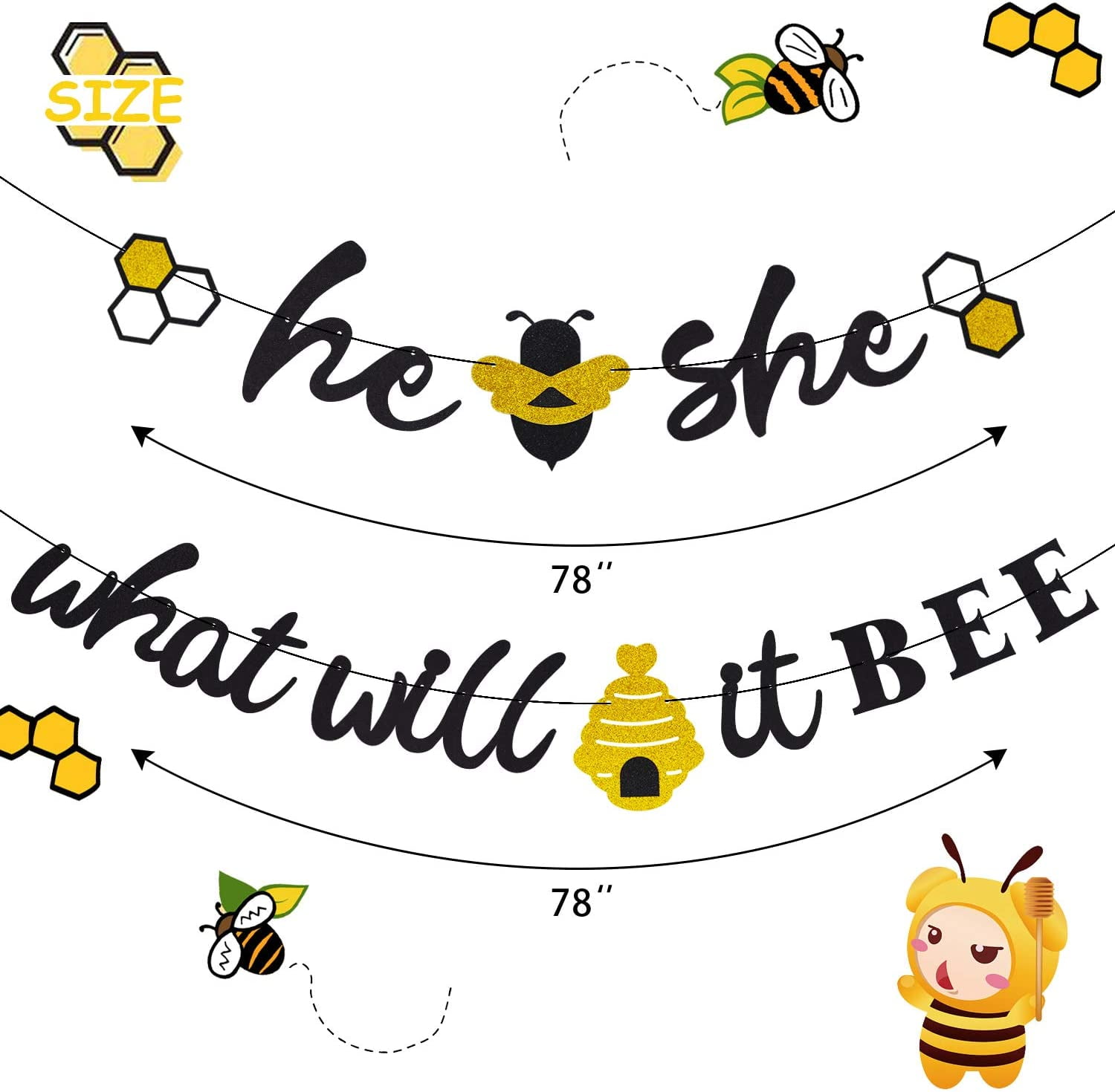 Party Decor What Will It Bee Backdrop Bee Baby Shower Backdrop Bee Baby Shower What Will It Bee Baby Shower Bee Banner Bee Little Princess Backdrop Paper Party Supplies