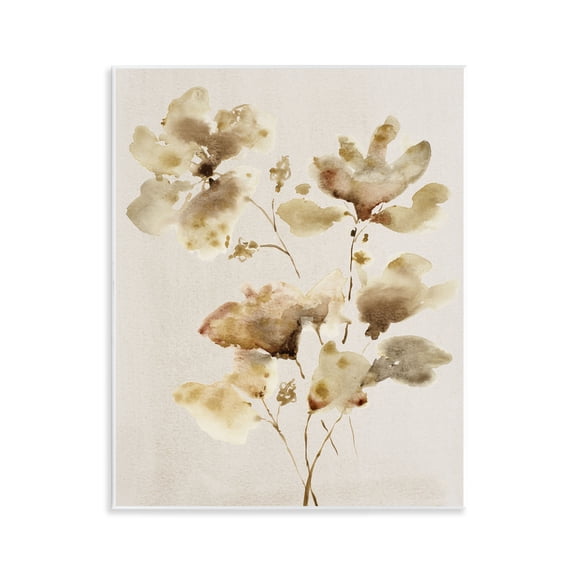 Stupell Industries Neutral Dappled Flower Blossoms Floral Painting Unframed Art Print Wall Art, 11 x 14