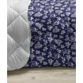 thumbnail image 3 of Floral Down Alternative Comforter, Demonstration of Vintage Style Garden Flowers and Leaves Meadow Field Plantation, Microfiber Quilt for All Season, 5 Sizes, Dark Blue, by Ambesonne, 3 of 3