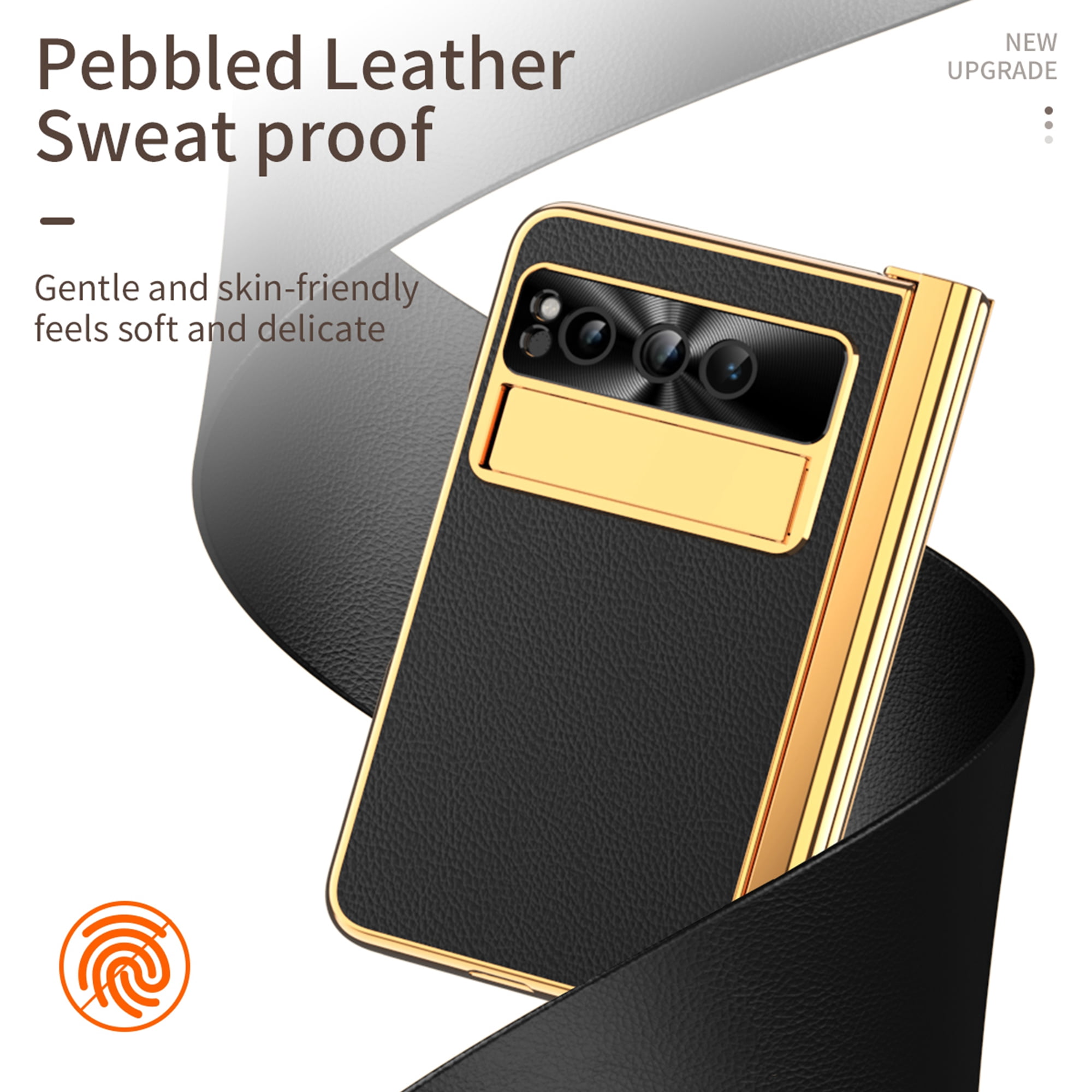 Dteck for Google Pixel Fold Case with Built-in Tempered Glass Screen Protector, Full Body Hinge Protection Shockproof Case with Pen Slot for Pixel Fold, Black