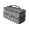 thumbnail image 4 of FITYLE Double Layer Makeup Bag Toiletry Storage Case with Handle Travel Essentials Durable Dustproof with Zipper Travel Cosmetic Bag gray, 4 of 10