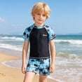 thumbnail image 2 of LRen Rash Guard for Boys Toddler Swimsuit Set Boys Two Piece Bathing Suit Swimwear Quick Dry Rash Guard Bathing Suits with Trunks,4-5 Years, 2 of 8