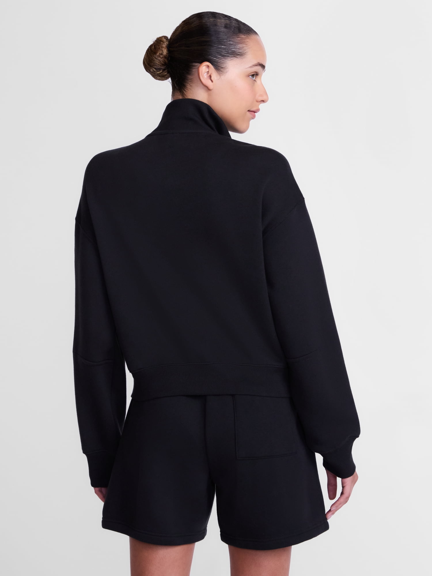 Athletic Works Women's Cropped Fleece Bomber Jacket with Long Sleeves, Sizes XS-XXL
