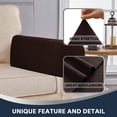 thumbnail image 5 of Arm Rest Covers Set, Pack of 2 Stretch Armchair Arm Covers Soft Polyester Arm Caps Non Slip Furniture Protector for Chair, Sofa, Couch, Brown, 5 of 6
