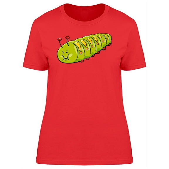 Lovely Caterpillar Worm Cartoon T-Shirt Women -Image by Shutterstock, Female XX-Large