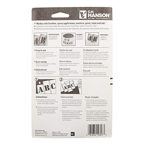 CH Hanson 10327 3" Stencil Letter Set 33 pc