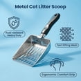 thumbnail image 4 of Cat Litter Scoop with Hooks, Heavy Duty Metal Litter Scoop, Stainless Steel Scoop for Cats, Silver, 4 of 7