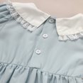 thumbnail image 5 of ZEHJUHAN Toddler Girls Cute Puff Short Sleeves Lace Crew Neck Princess Party Dress Outfit for Summer Blue，18-24M, 5 of 7