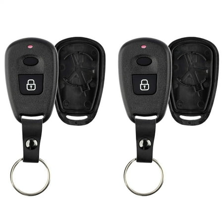 - 2 PACK KeylessOption Keyless Entry Remote Car Key Fob Case Shell Button Pad Cover Leather Strap OSLOKA-510T For Hyundai 01-02 Santa Fe 01-03 Elantra