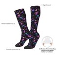 thumbnail image 4 of Rateoe Colorful Guitar Pattern Women’s Knee High Crew Socks,Trouser Socks Comfortable, Breathable, Moisture-Wicking and Soft, 4 of 6