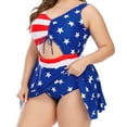 thumbnail image 2 of Maillot de Bain une Pièce pour Femmes Grande Taille avec Drapeau Américain, Tankini à Fines Bretelles, 2 of 5