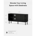 thumbnail image 2 of EYYTHUNG Fluted TV Stand with Sliding Doors, 47" Mid Century Entertainment Center with Adjustable Shelf, Wooden Media TV Console with Storage Cabinet, Black, 2 of 7