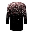thumbnail image 4 of TAGOLD Womens Summer Tops,Women's Loose Mid-Length 3/4 Sleeve Bright Glitter Printed Round Neck Top T-Shirt, 4 of 5