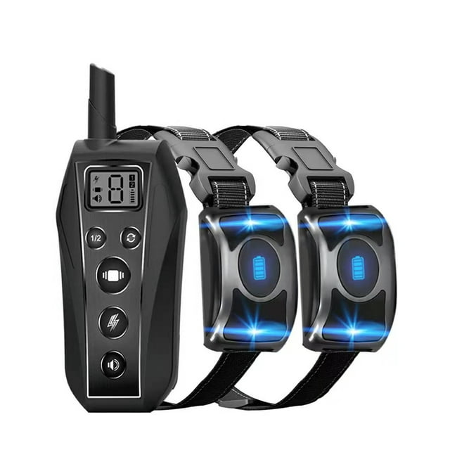 GROOVYPETS Shock Collar for Dogs with Remote - 650 Yard Range Remote Control Range with Full Waterproof Humane Safe Dog Obedience Training Collar for Two Small Medium Large Dogs- Two Dog Set
