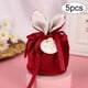 thumbnail image 3 of Bowknot Easter Bunny Cute Gift, W / Cards & Pearls Bunny Ears Egg Basket Jewelry Organizer Treat Bags Velvet Candy Bag para cumpleaños Pascua rojo Yotijar Bolsas De Terciopelo Para Dulces, 3 of 10
