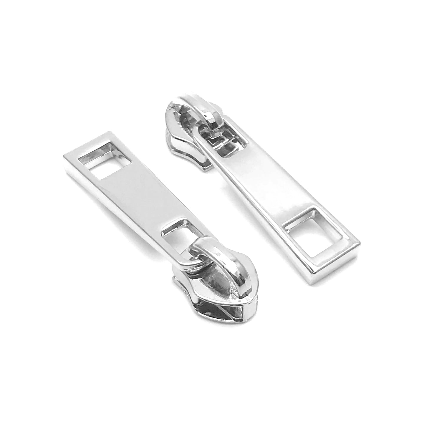 Zipper Slider W/Pulls - Silver Retangle - #5 - 10 pack - EBSP5-1SL