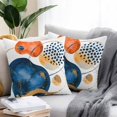 thumbnail image 2 of Throw Pillow Covers 16x16 Inch Set of 2, Orange Blue Boho Waterproof Outdoor Pillow Covers, Ethnic Abstract Geometric Striped Decorative Cushion Pillowcases for Couch, Sofa, Bed, Garden, Patio, 2 of 9