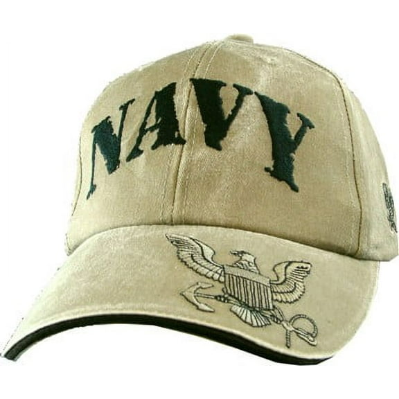U.S. NAVY Hat / USN Washed Khaki Baseball Cap