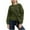 Army Green, variant on CQONEPT Women's Sweatshirts Tie Front Crewneck Pullover Tops Color Block Raglan Sleeve Tunic Tops Fall Winter Clothes Pink M