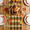 thumbnail image 5 of Orange Yellow Green Gingham Table Runner - 70 Inch Long Autumn Rustic Plaid Cotton and Linen Blended Dress Scarves Farmhouse Table Runner for Kitchen Dining, Coffee Table, 13" x 70", 5 of 8