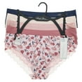 thumbnail image 5 of Marilyn Monroe Women's Sexy Lace Hipster Brief Panties 5 Pack - Soft Pink & Navy Floral - Large, 5 of 12