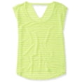 thumbnail image 1 of Camiseta básica Aeropostale V con espalda abierta para mujer Verde XS, 1 of 2