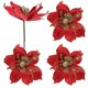 thumbnail image 3 of Faux Poinsettia Flowers Decorative Arrangement For Christmas Tree And Vase Decor 4Pcs Stylish Multi-Layered Floral Design, 3 of 5
