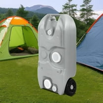 DEXTRUS 10.6-gal Portable Water Tank with Wheels & 2 Handles - Gray