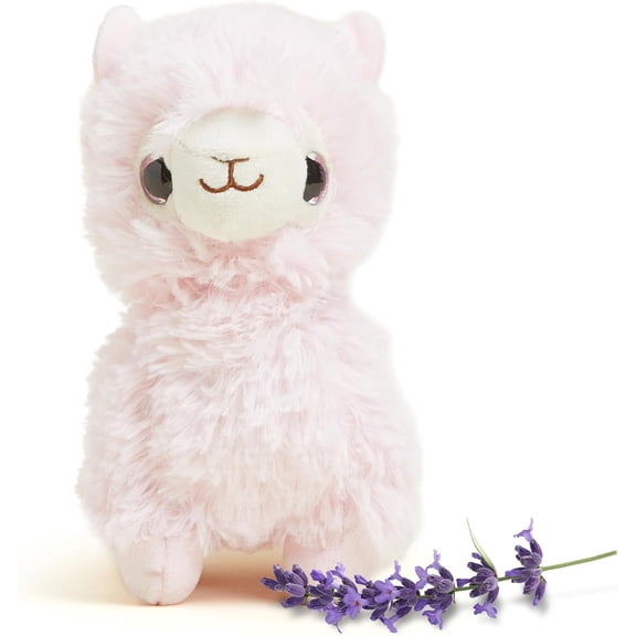 warmies Junior 9” Pink Llama Stuffed Animal, Microwavable Heated Plushies and Weighted Soft Plush Toys