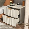 thumbnail image 2 of Brafab Fluted Nightstand with 20W Fast Charging Station,Bedside Tables with 2 Storage Drawers & Curved Base, Large End Tables for Bedroom, 2 of 9