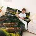 thumbnail image 3 of Erosebridal Rustic Capybara Kids Bed Sheets, Jungle Roment Animals King Sheets, 4pcs, 3 of 5