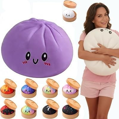 Giant Dumpling Squishy, 4/6/10 Inch Jumbo Dumpling Stress Ball, Soft Squeeze Decompression Dough, Anxiety Relief Fidget, Adult Fidget Tool