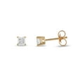 thumbnail image 5 of 10k Yellow Gold 1/5Ct TDW Princess-Cut Diamond Solitaire Stud Earrings, 5 of 6
