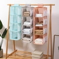 thumbnail image 3 of Hanging Shelf Wardrobe Organiser Sturdy Wardrobe Organiser Hanging Storage Hanging Foldable Hanging Organiser Suitable for Family Storage, Temperament Gray, 3 of 7