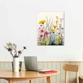thumbnail image 2 of Nawypu Framed Floral Botanical Canvas Wall Art Watercolor Blue Yellow Wildflower Pictures Posters Prints Wall Decor Rustic Cottage Painting Artwork for Living Room Bathroom Bedroom 16x20 inch, 2 of 4