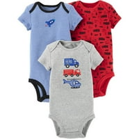 Short Sleeve Bodysuits, 3pk (Baby Boys)