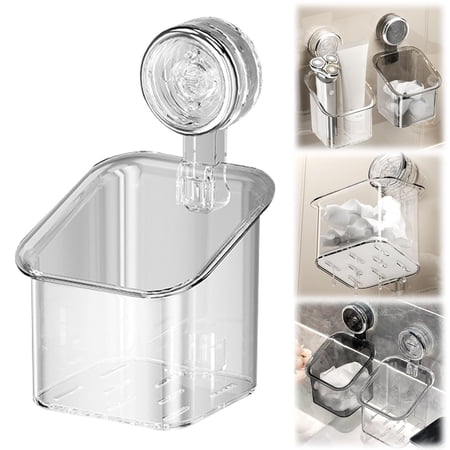 Shower Caddy Suction Cup Storage Rack Clear Acrylic Shower Shelves Glacier Water Ripples Corner Shelf For Bathroom Shower Accessories (Clear/1 Pcs) 4.72×4.72×5.11