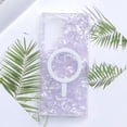 thumbnail image 2 of Magnetic for Samsung Galaxy S23 Ultra Case,Clear Luxury Sparkle Pearly Samsung S23 Ultra Phone Case for Girl Woman,Soft Frame Hard PC Glitter Sparkly Bling Protective S23 Ultra Case,Purple, 2 of 11