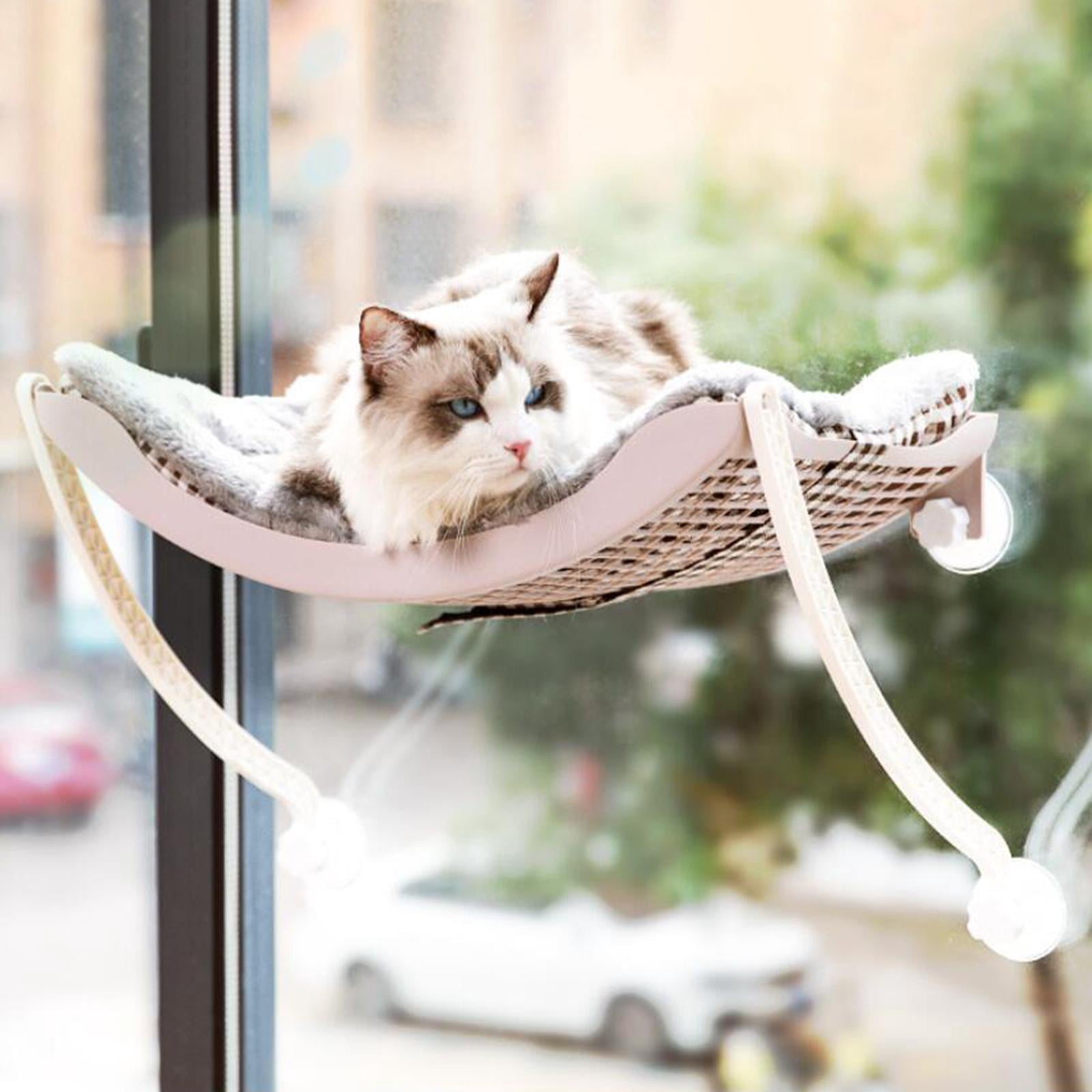 Bvdfgk Cat Hammock Window Seat, Pet Resting Shelf Extra Large Detachable Kitten Pet Bed