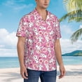 thumbnail image 5 of Daiia Cute Rabbit Hawaiian Shirt for Men Gentle Cotton Regular Short Sleeve Casual-Large, 5 of 9