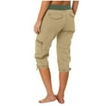 thumbnail image 4 of GXIPO Womens Capri Yoga Pants Loose Workout Joggers Drawstring Sweatpants Lounge Pajama Capris Pants with Pockets Mint Green M, 4 of 5