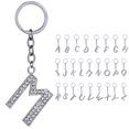 thumbnail image 2 of Porte-clés Strass Design A à Z Pendentif Porte-Clés Anneau pour Décoration de Sac à Main, 2 of 8
