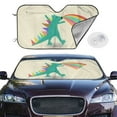 thumbnail image 2 of TEQUAN Sunshade for Car Windshield, Funny Beast Dinosaur Pattern Car Sun Shade, 55" x 30", 2 of 7
