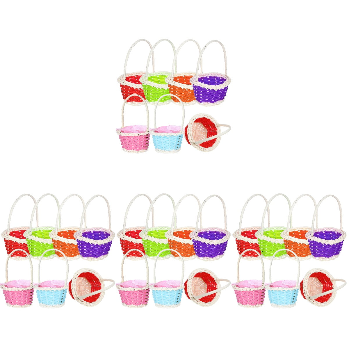 unbranded 24 pcs  Small Woven Baskets with Handle Easter Egg Baskets Candy Baskets Flower Baskets