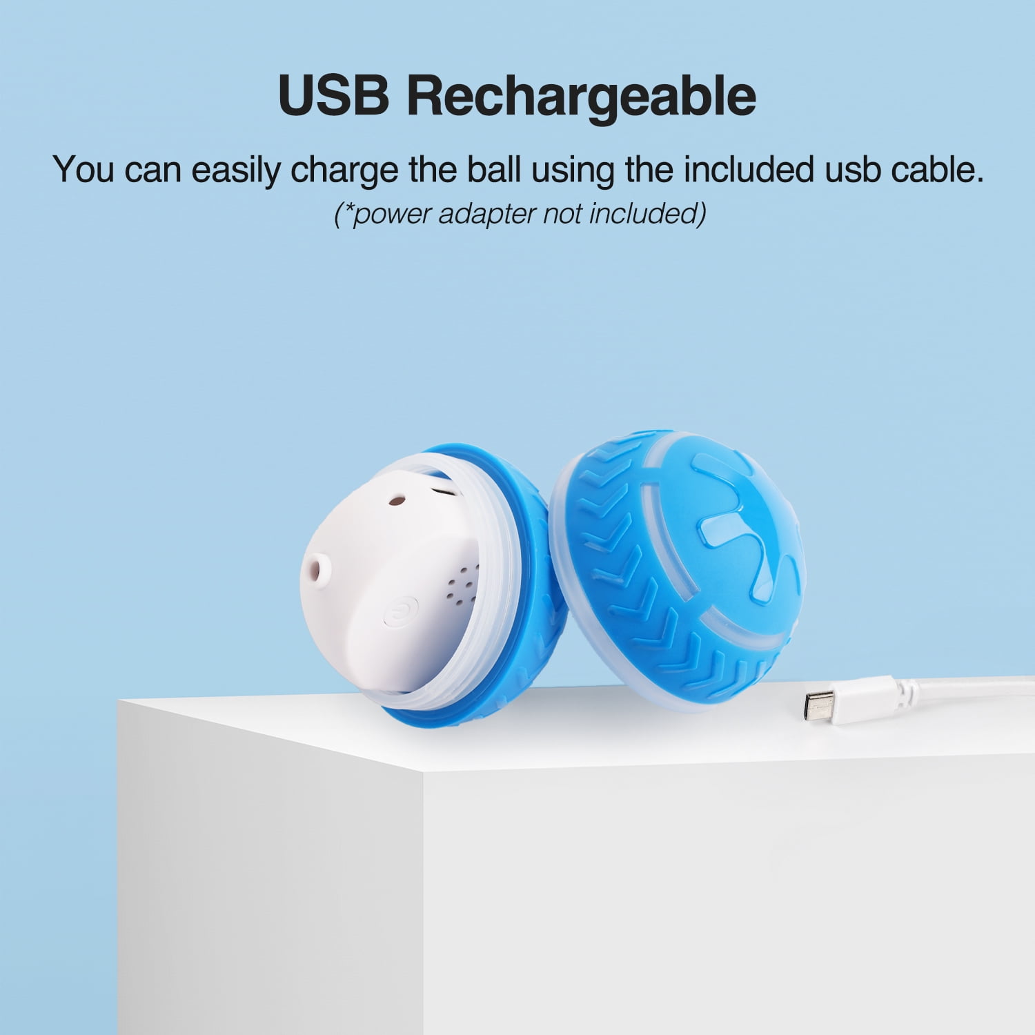 All for Paws Interactive Moving Ball Toy for Dogs, Motion Activated LED Bouncing Dog Ball Toy, USB Rechargeable