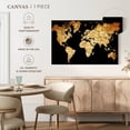thumbnail image 4 of Elephant Stock Soil World Map Wall Art - Horizontal Canvas Wall Art - Living Room Wall Decor - Map Canvas - Black And Orange Decor - 30" x 20", 4 of 4