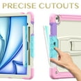 thumbnail image 5 of Rugged Case For Apple iPad Air 13 (2024) – 3-Layer Protection Shockproof Stand Cover with Screen Protector, Adjustable Stand, Shoulder Strap, & Pencil Holder -- Colorful Pink, 5 of 10