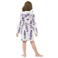 thumbnail image 7 of FORMRS Niños Bathrobe Unisex Hooded Robe Soft Plush Pajamas Sleepwear, Size 2-3T, Lavender Pattern, 7 of 7